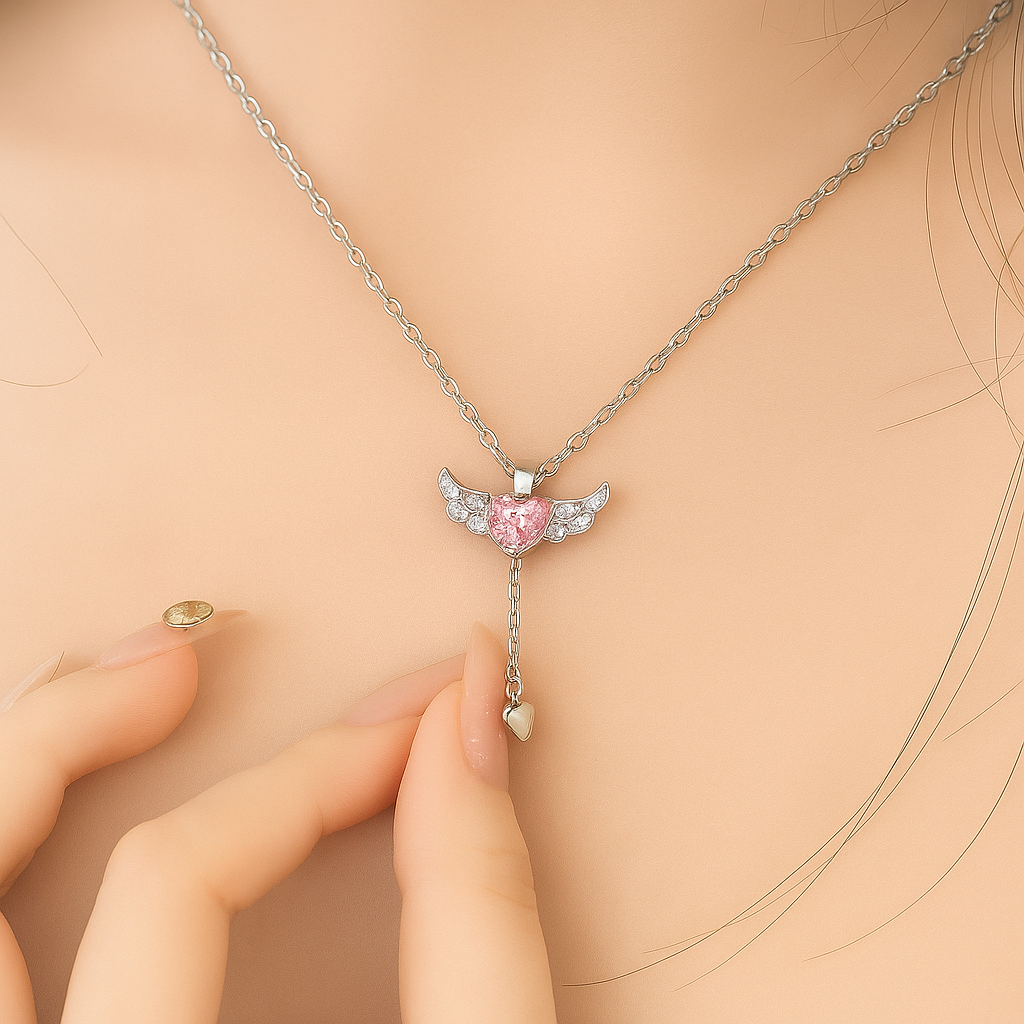 Treat yourself or someone special with the AngelHeart Necklace — love, designed to move you.