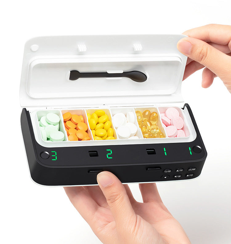 Auto Alerts | Portable Medicine Organizer for Daily Use