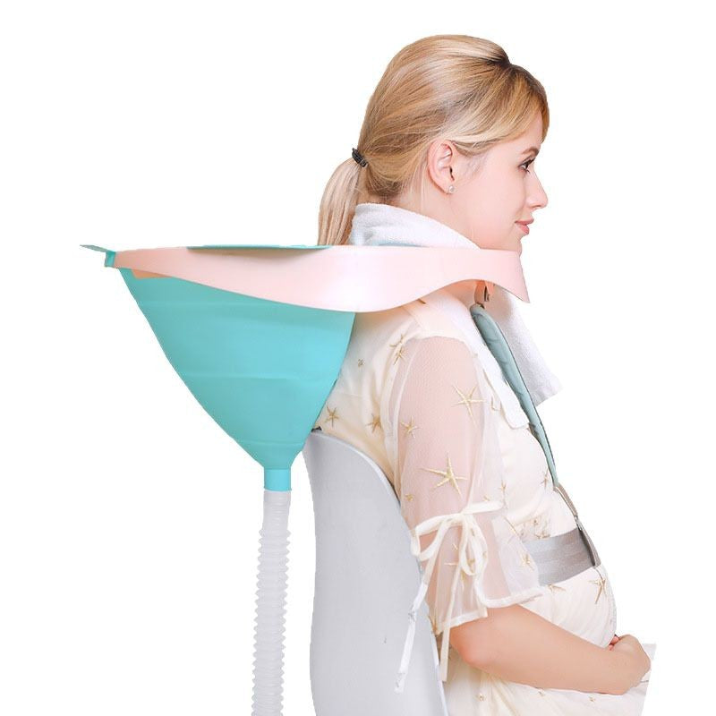 Foldable No-Bend Hair Washing Basin for Elderly, Pregnant Women & Patients