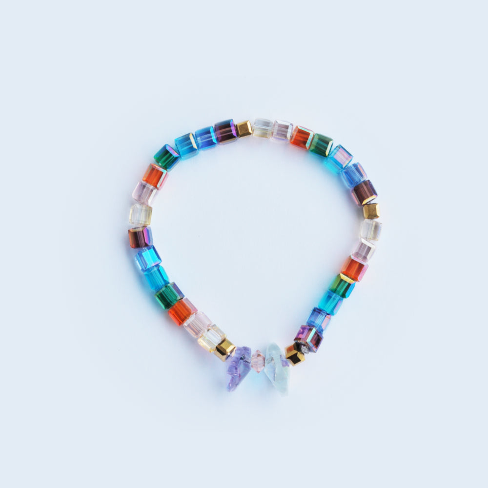 Handmade Rainbow Bead Bracelet – Swiss-Inspired Color Therapy Jewelry for Women